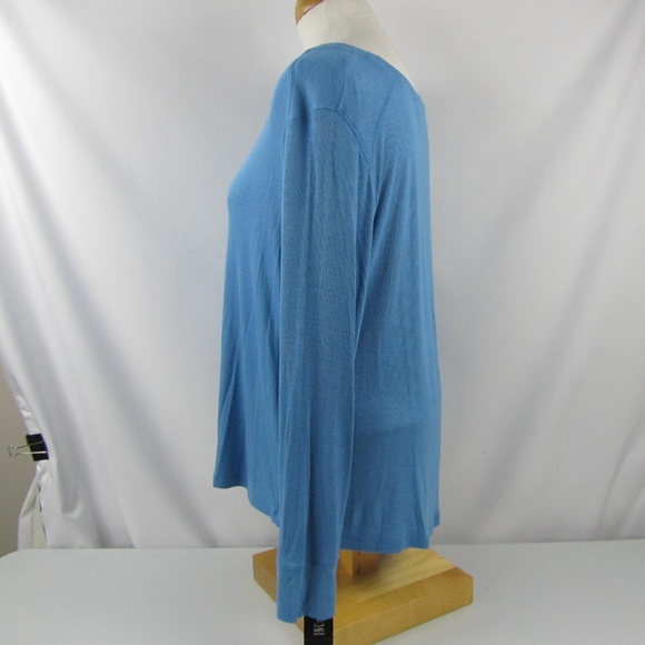 INC Blue Ribbed Knit Top L/S Choose Plus Sz 1X - Picture 3 of 6